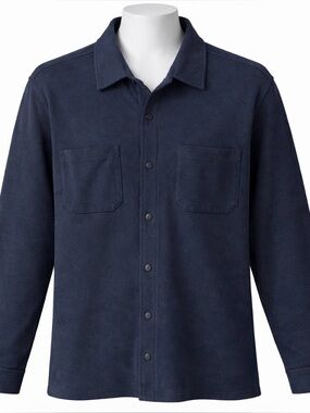 Men’s XL Navy Shirt Snap Closure Cotton Blend Overshirt NWT Relaxed Fit Outdoor